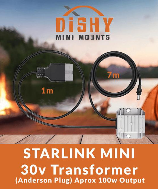 Starlink Mini 12 Volt to 30 Volt Power Supply - Anderson Plug - Dishy Mini Mounts - Australia