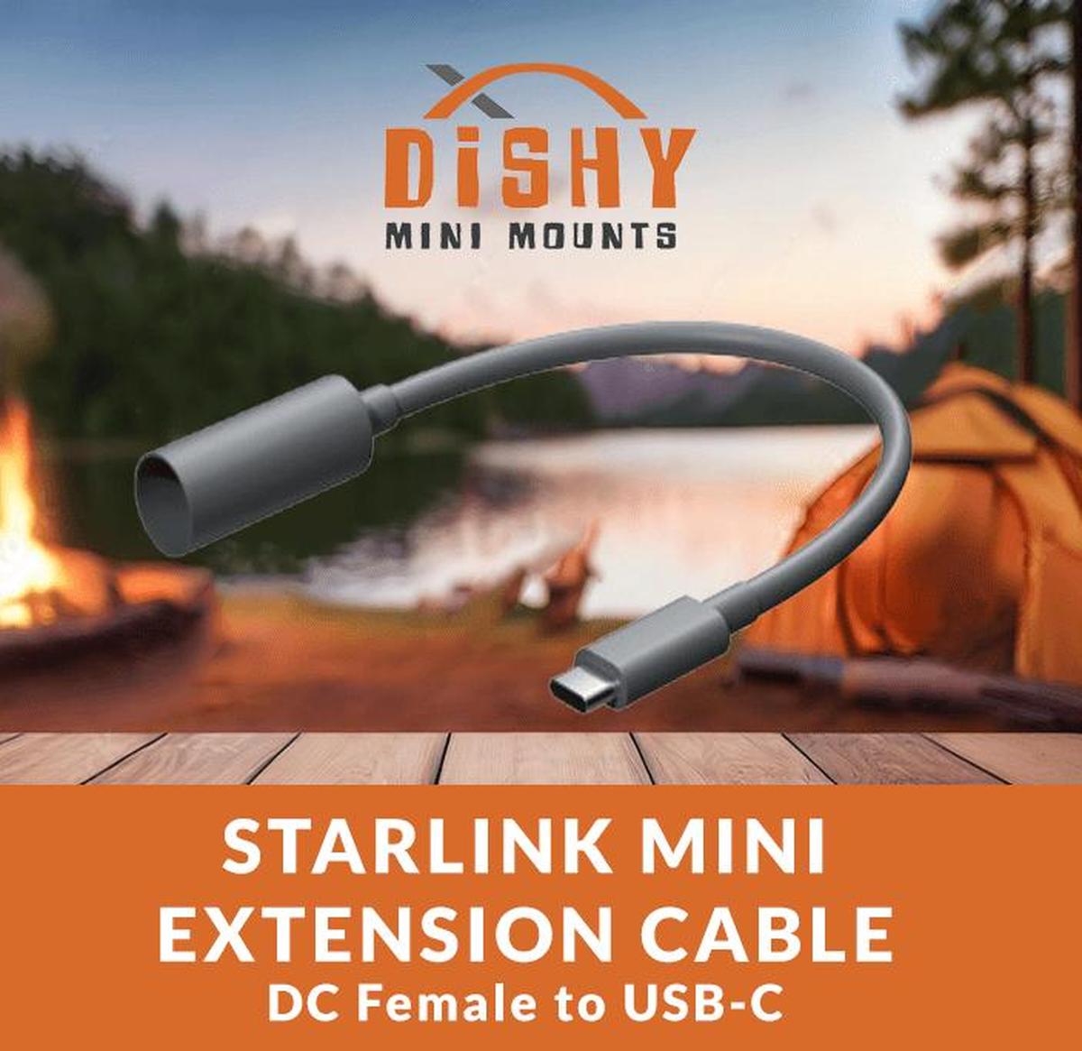 Starlink Mini - DC Extension Cable (to USB - C) - Dishy Mini Mounts - Australia