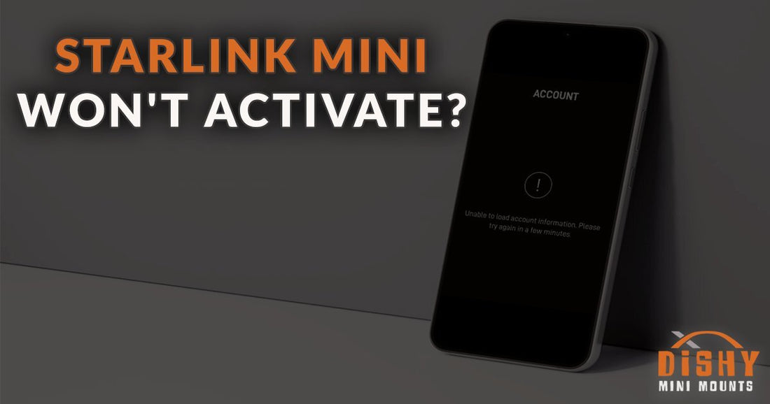 Phone showing Starlink account error unable to load account information screen