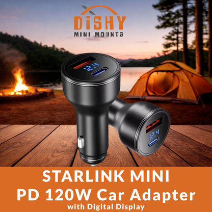 Starlink Mini - PD 120W Car Adapter - Dishy Mini Mounts - Australia