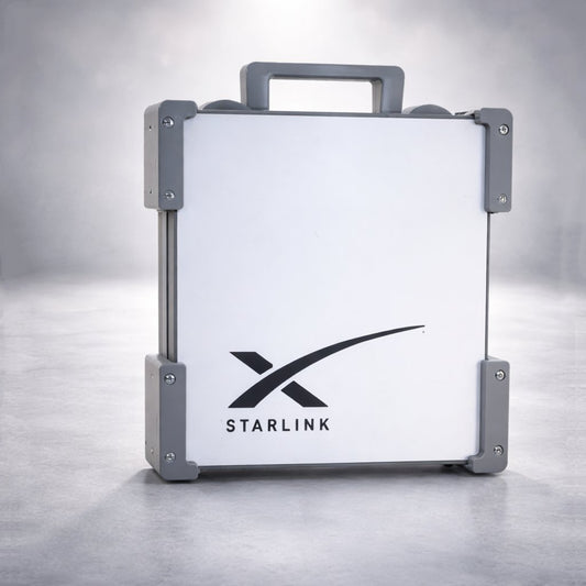 Grey Starlink Mini Magnetic Mount by Dishy Mini Mounts - portable carry frame with aluminium bracket and magnetic mounting system for Starlink Mini satellite dish