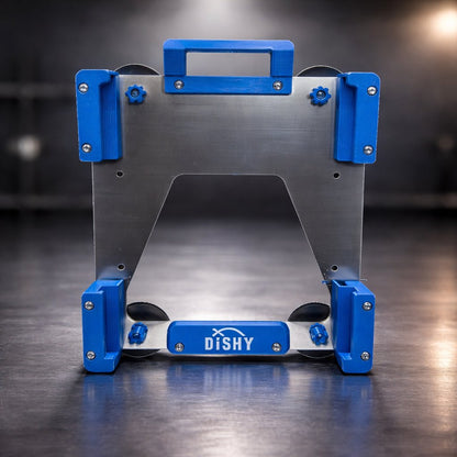 Dishy Mini Mounts Starlink Mini magnetic mount blue - aluminium with stainless hardware, front view