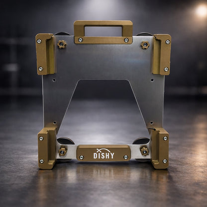 Dishy Mini Mounts Starlink Mini magnetic mount Sand Storm - aluminium with stainless hardware, front view