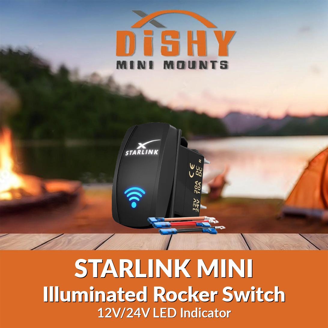 Starlink Illuminated Rocker Switch Kit - Dishy Mini Mounts - Australia
