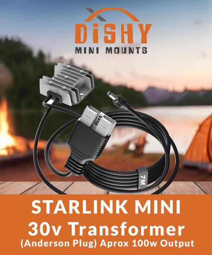Starlink Mini 12 Volt to 30 Volt Power Supply - Anderson Plug - Dishy Mini Mounts - Australia