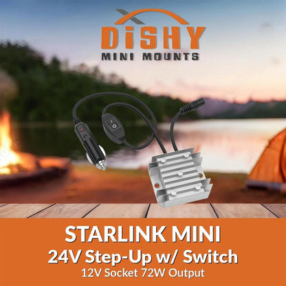 Starlink Mini 24V Step - Up - 12V Socket with On/Off Switch - Dishy Mini Mounts - Australia