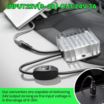 Starlink Mini 24V Step - Up - 12V Socket with On/Off Switch - Dishy Mini Mounts - Australia