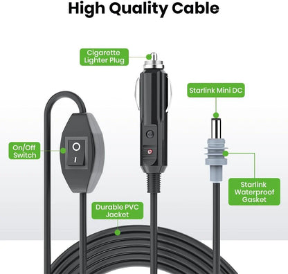 Starlink Mini - DC Car Charger SWITCH (3M) - Dishy Mini Mounts - Australia