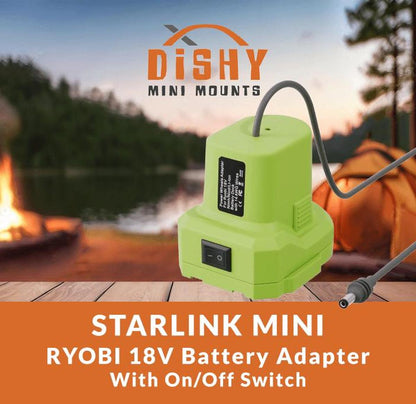 Starlink Mini DC Power Cable with Ryobi 18V Battery Adapter - Dishy Mini Mounts - Australia