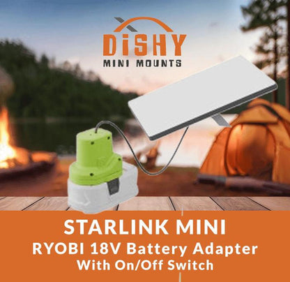 Starlink Mini DC Power Cable with Ryobi 18V Battery Adapter - Dishy Mini Mounts - Australia