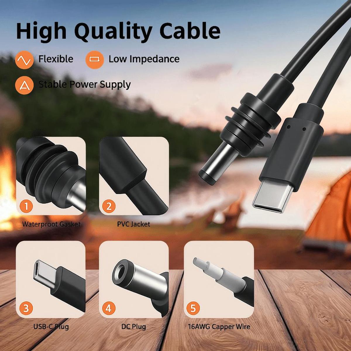 Starlink Mini DC to USB - C Cable (2M) - Dishy Mini Mounts - Australia