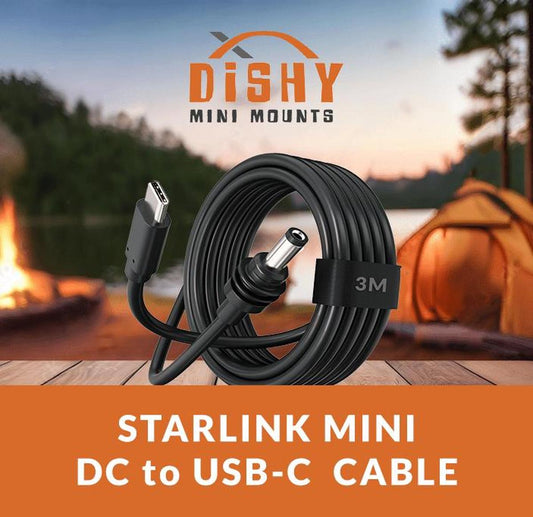 Starlink Mini DC to USB - C Cable (3M) - Dishy Mini Mounts - Australia
