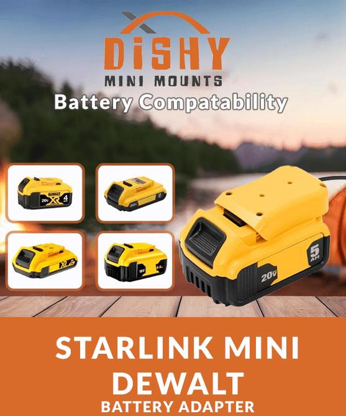 Starlink Mini Dewalt Battery Adapter - Dishy Mini Mounts - Australia