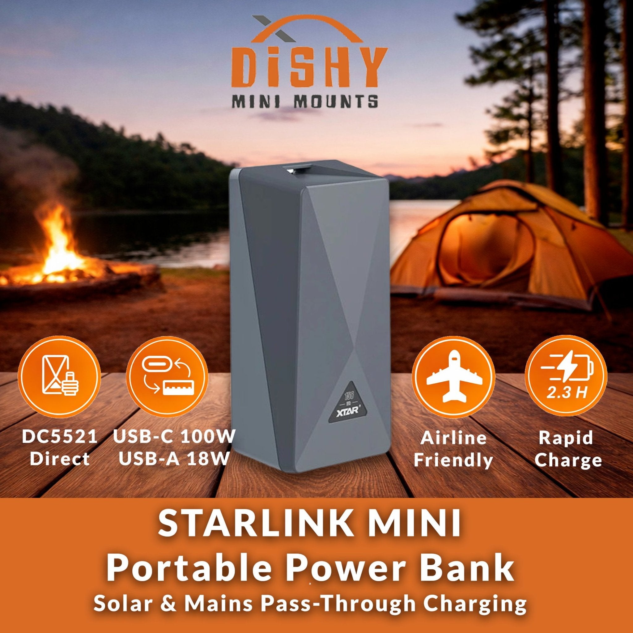 Starlink Mini MP158 Power Bank 158Wh | Dishy Mini Mounts
